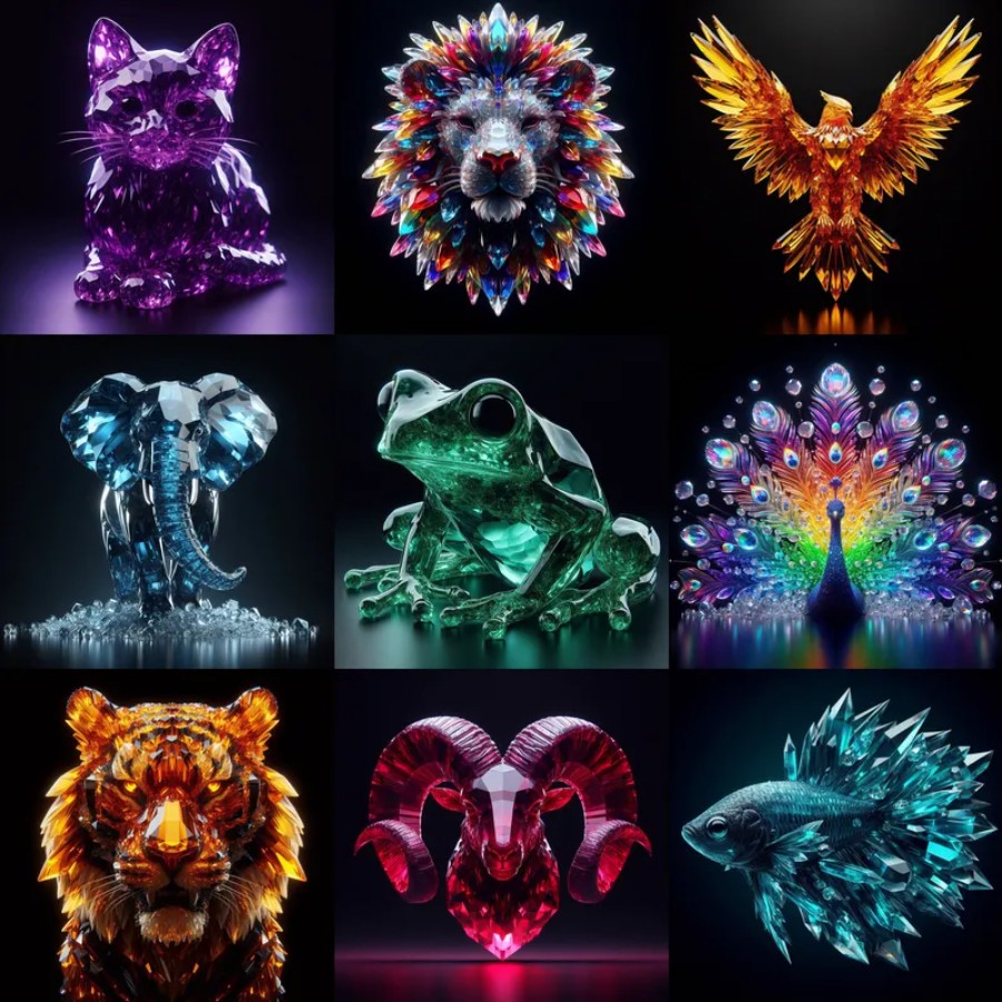 Crystal Magic Animals DALL-E Prompt - Image 5